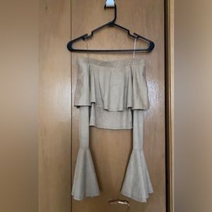 Off the shoulder velvet crop top